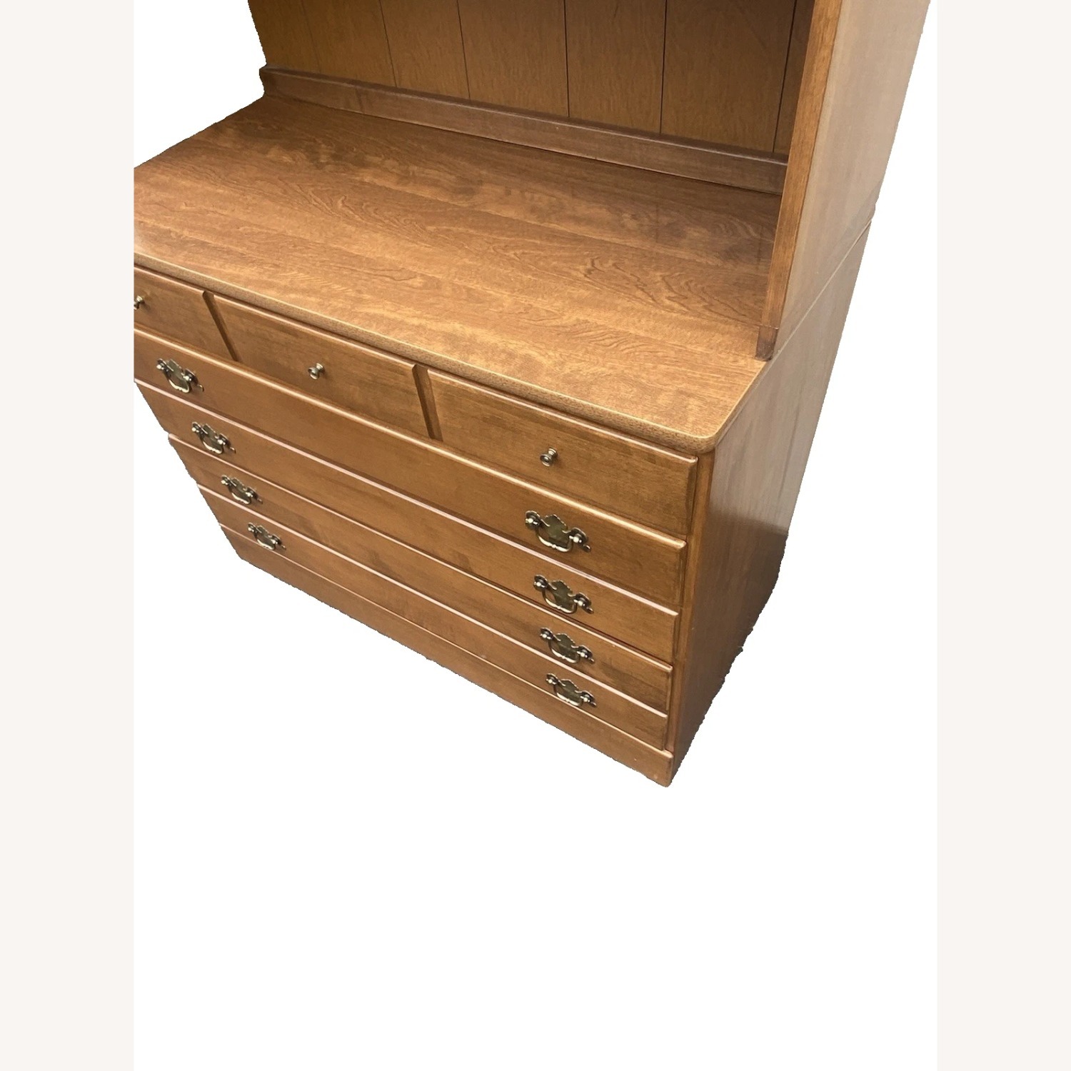 Ethan Allen Maple Cabinet with Bookcase Top - image-9