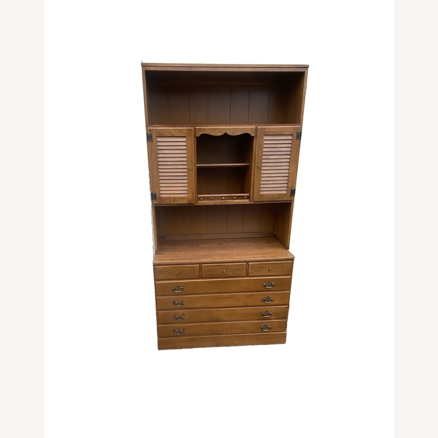 Ethan Allen Maple Cabinet with Bookcase Top - image-2