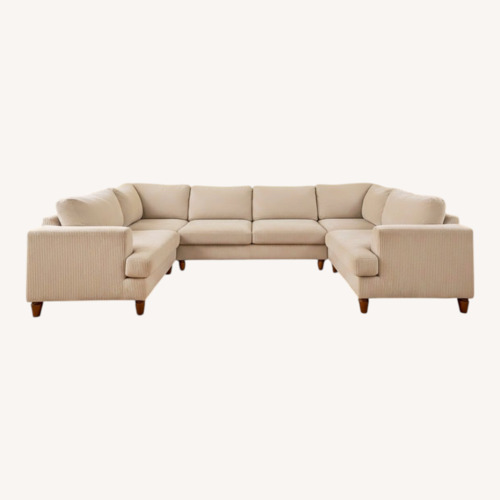 Used 101” Corduroy 5-seater Sectional with Ottoman  for sale on AptDeco
