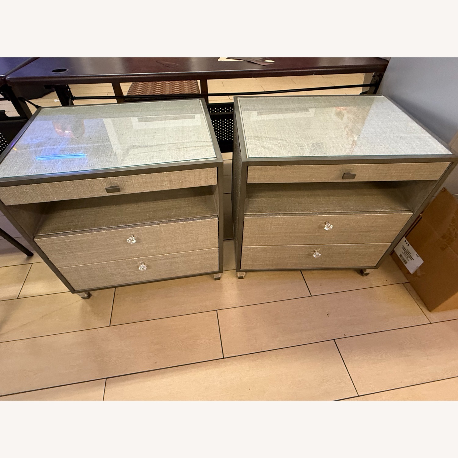 Global Views Ann Gish Light Gray Wood Nightstands - image-2