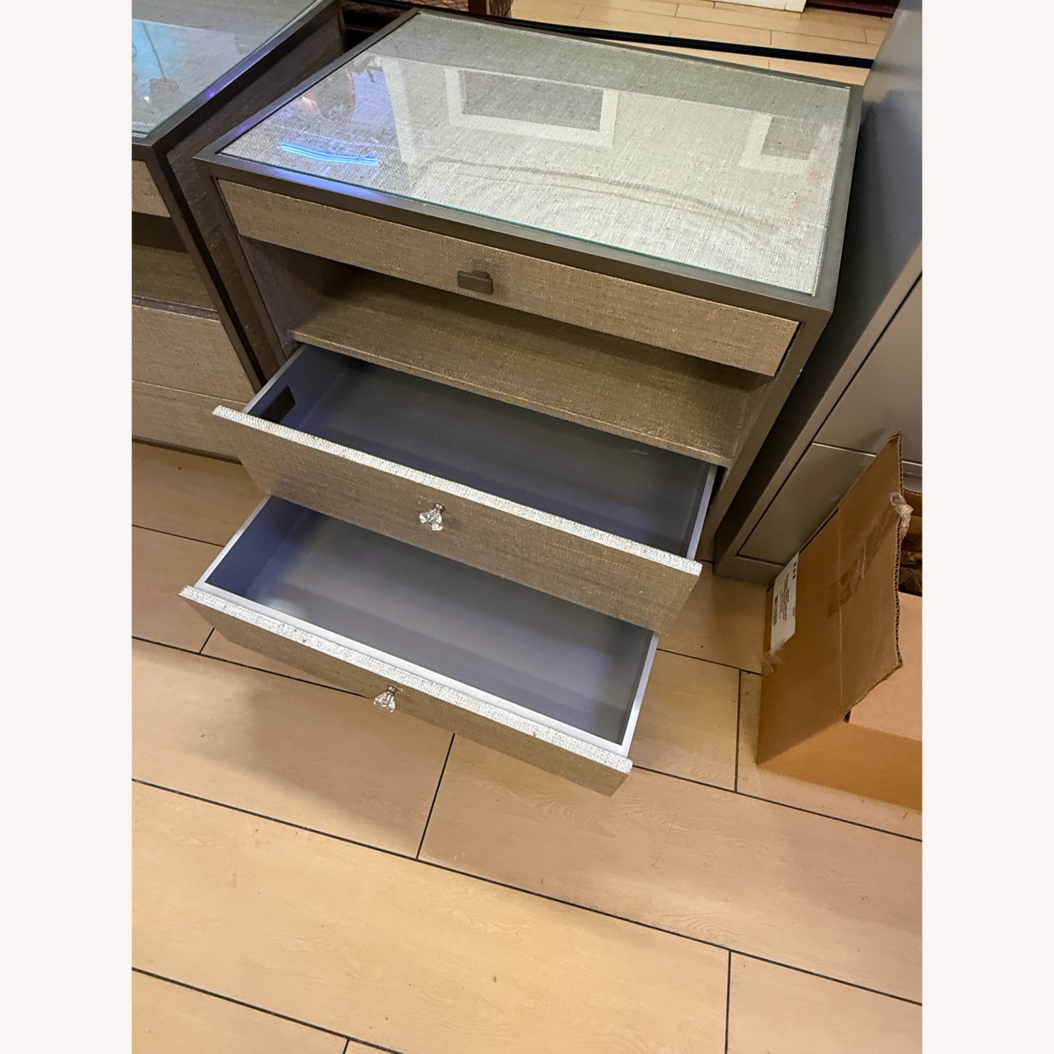 Global Views Ann Gish Light Gray Wood Nightstands - image-6