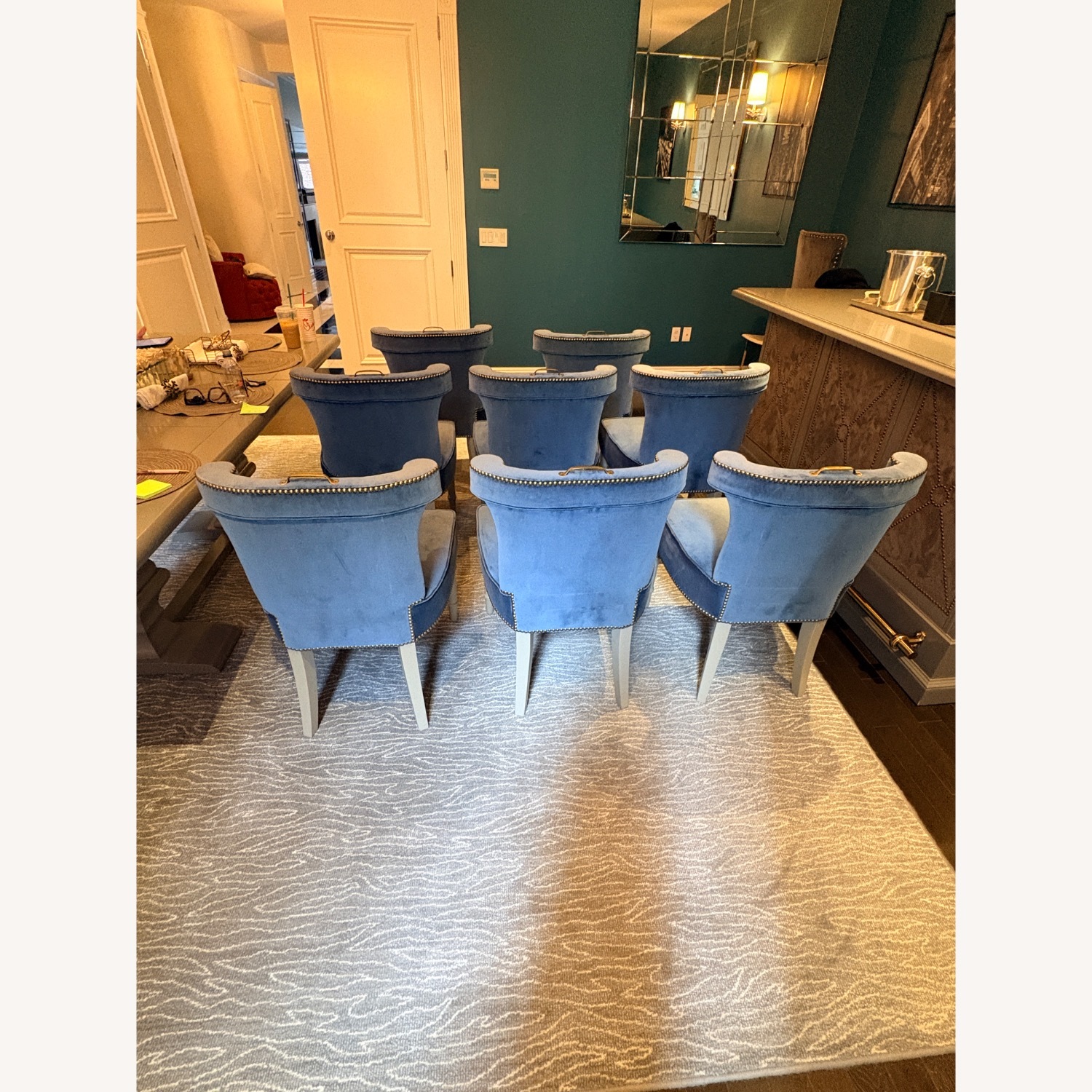 Ballard Designs Blue Dining Chairs - image-3