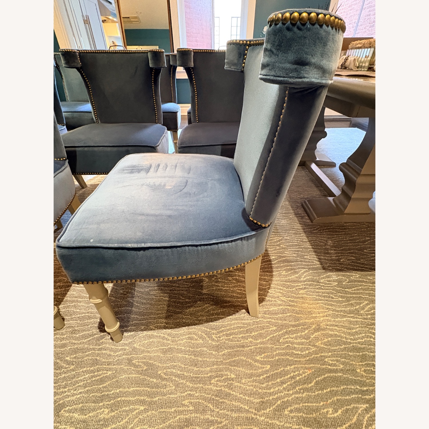 Ballard Designs Blue Dining Chairs - image-7