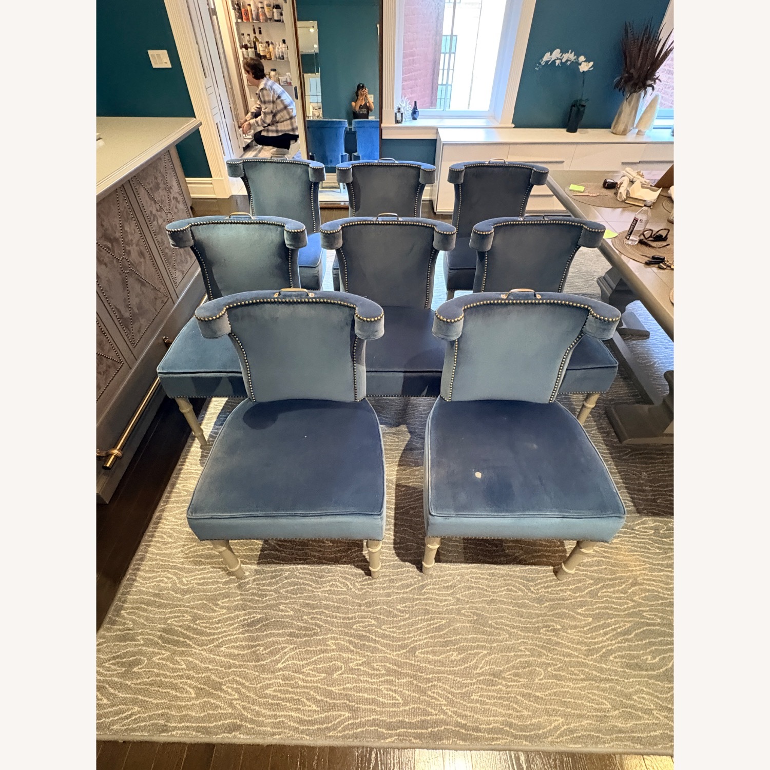 Ballard Designs Blue Dining Chairs - image-8