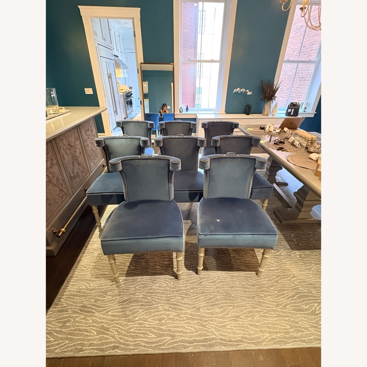 Ballard Designs Blue Dining Chairs - image-2