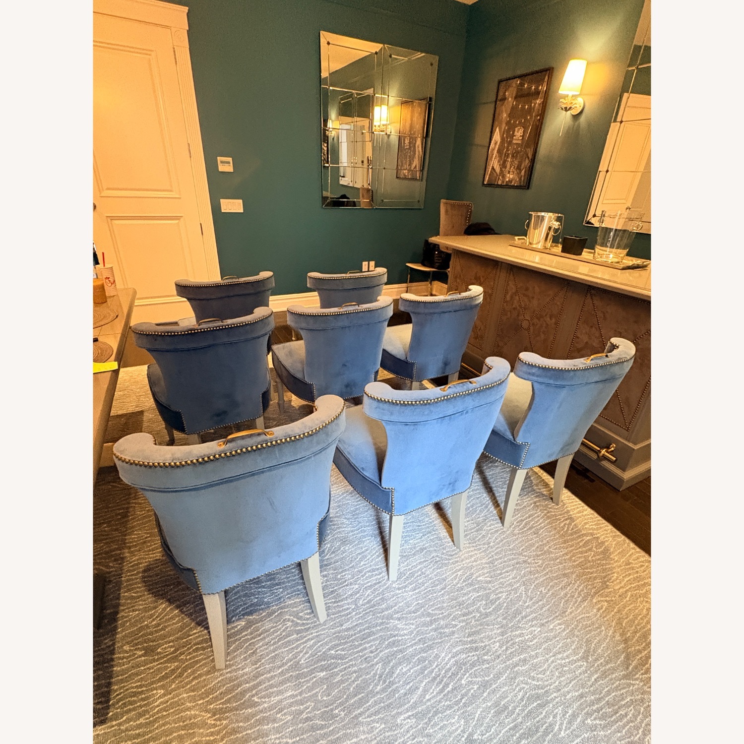 Ballard Designs Blue Dining Chairs - image-4