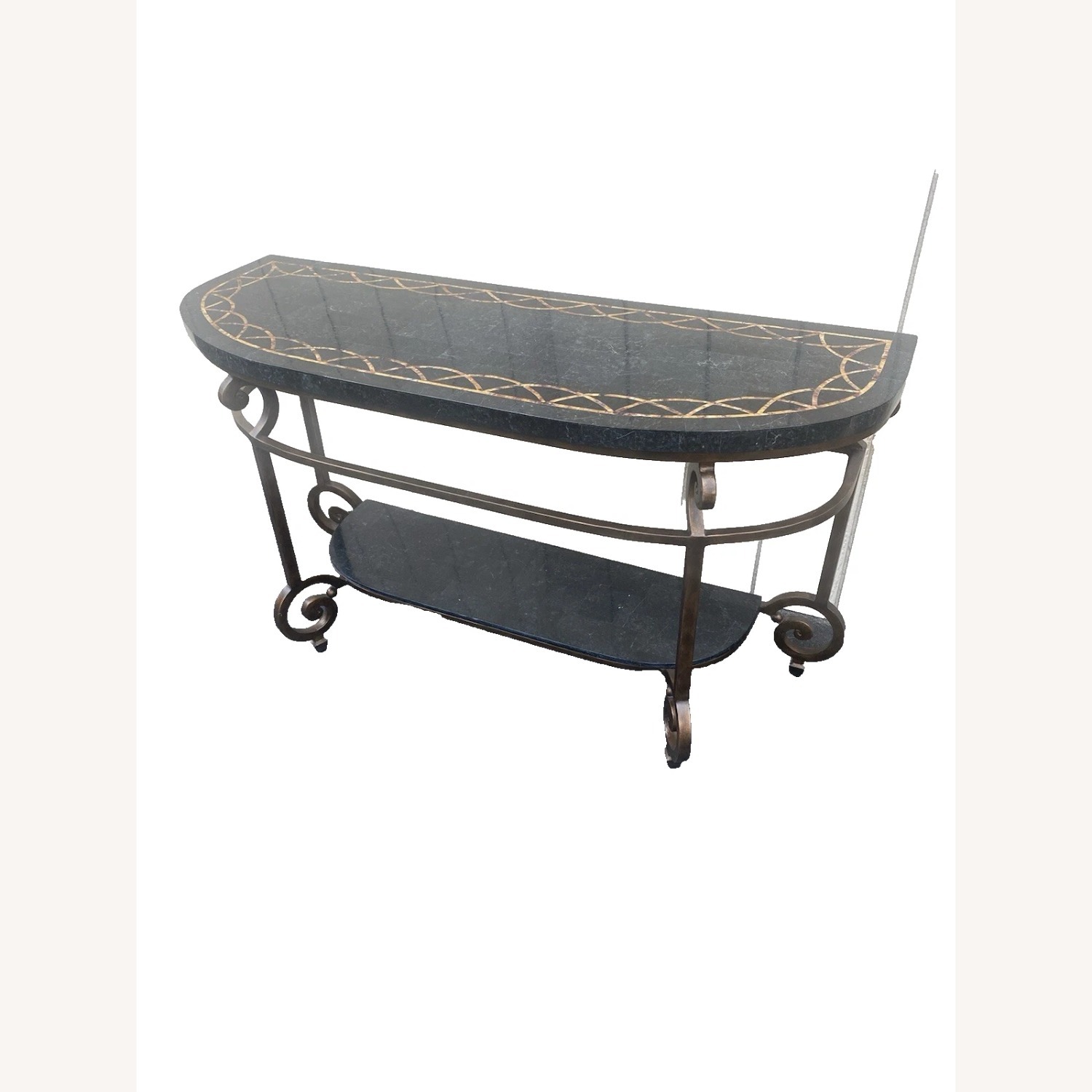  Marble Top Console Table Stand Sideboard Server - image-1