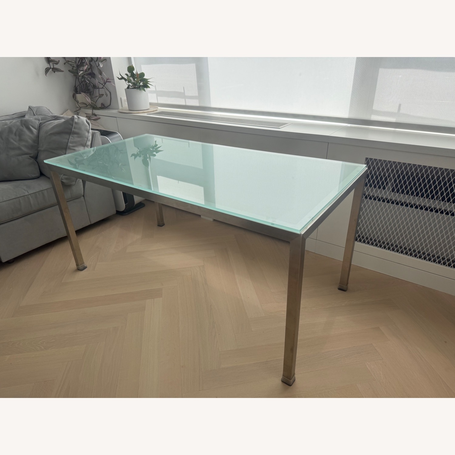 Room & Board Parsons Steel & Glass Dining Table - image-1