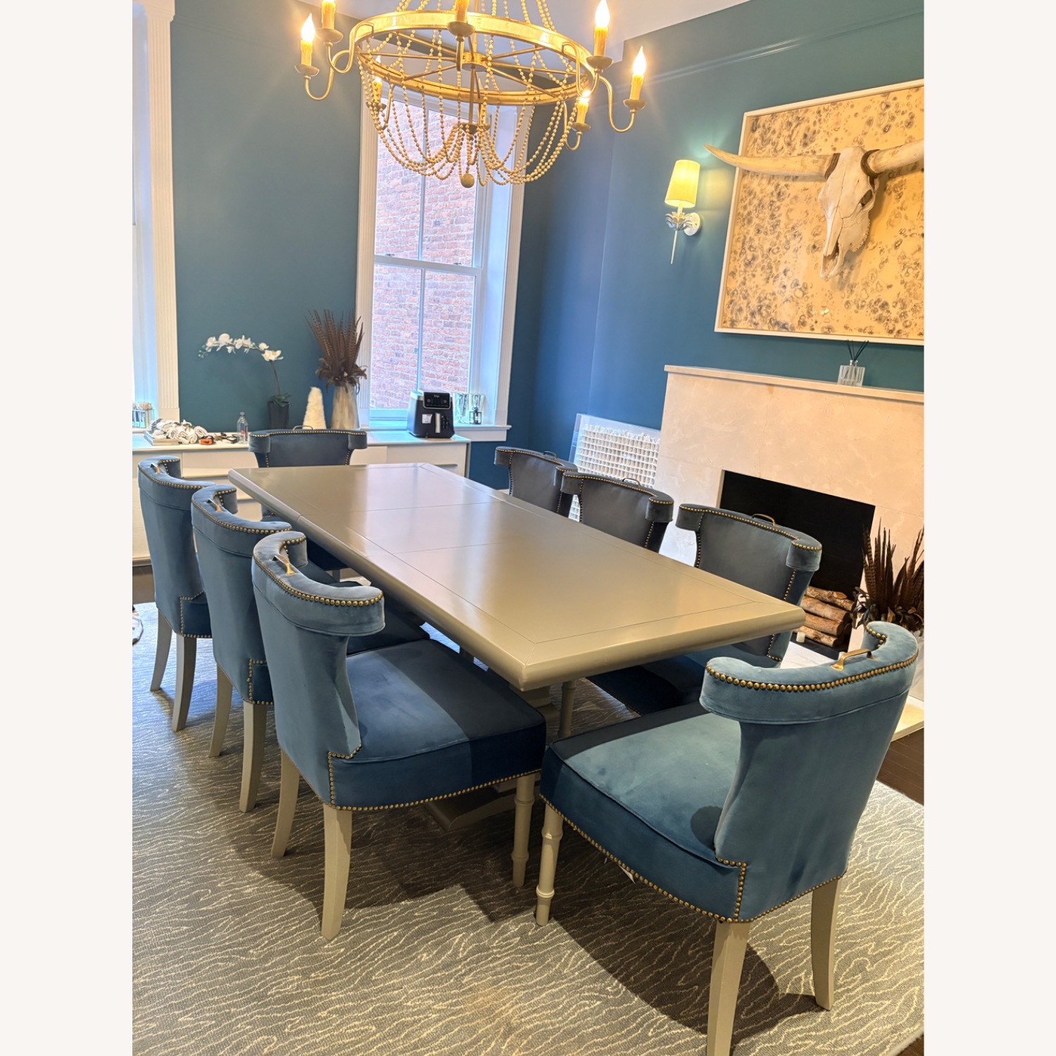 Grey Pedestal Table - image-5