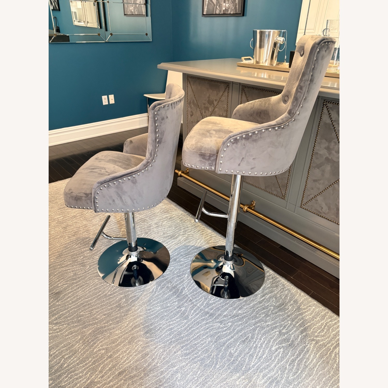 One King's Lane Gray Barstools - image-3