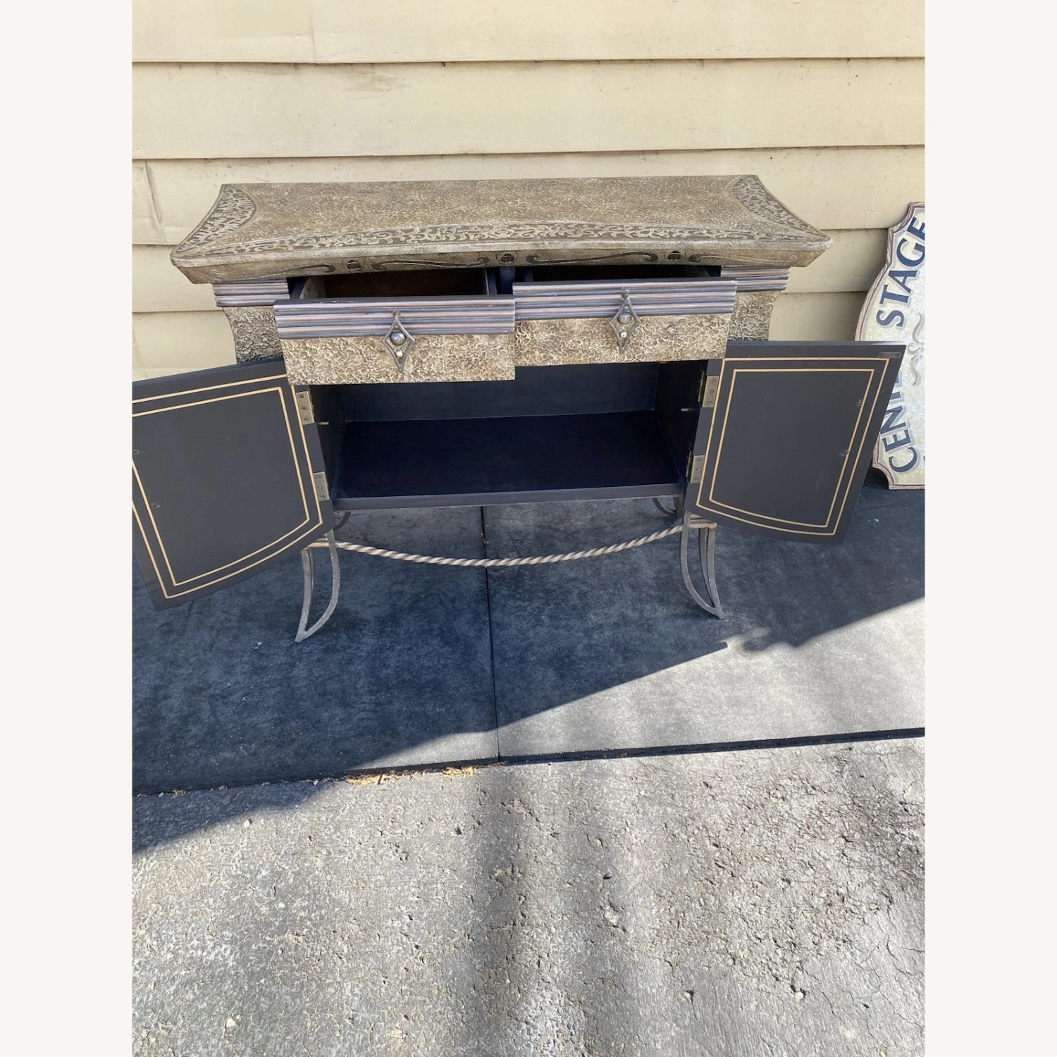 Modern Console Hall Table with Mirror - image-6