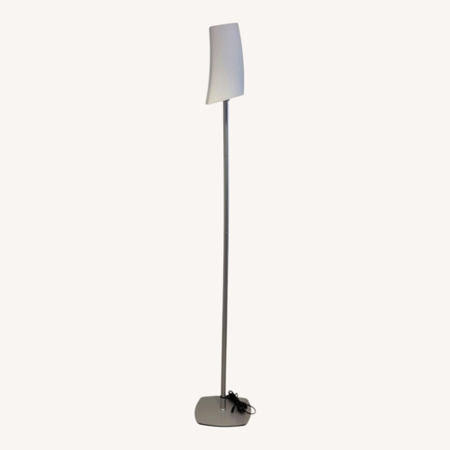 Used Hubbardton Forge Stasis Silver Glass Floor Lamp for sale on AptDeco
