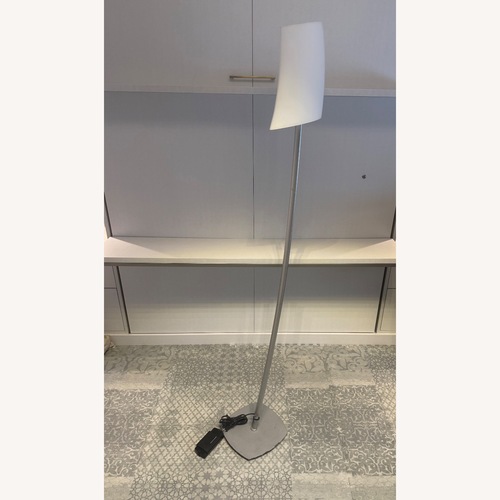 Used Hubbardton Forge Stasis Silver Glass Floor Lamp for sale on AptDeco
