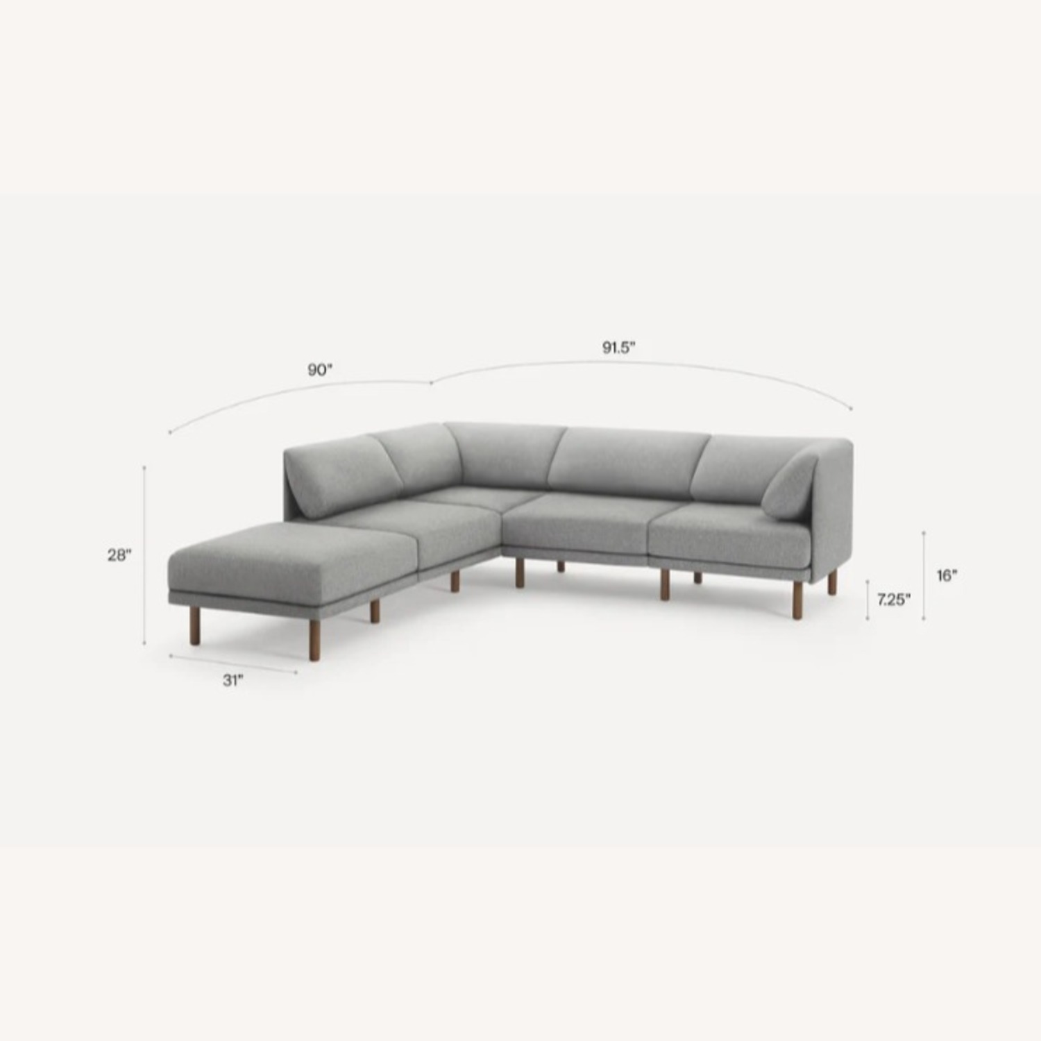 Burrow Range Light Gray Sectional Sofas+Sleep Kit - image-4