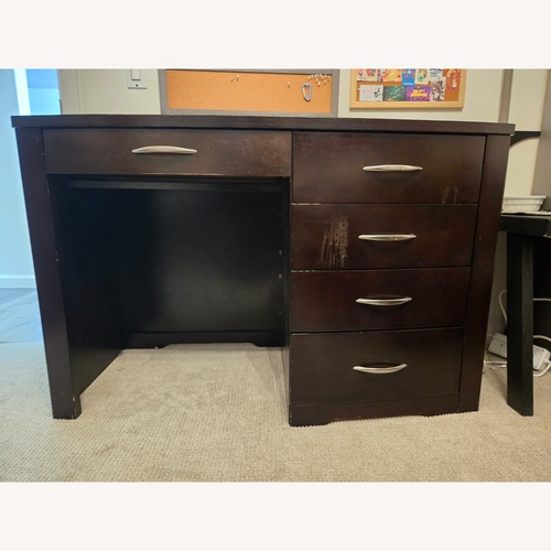 Used Dark Brown Wood Desk for sale on AptDeco