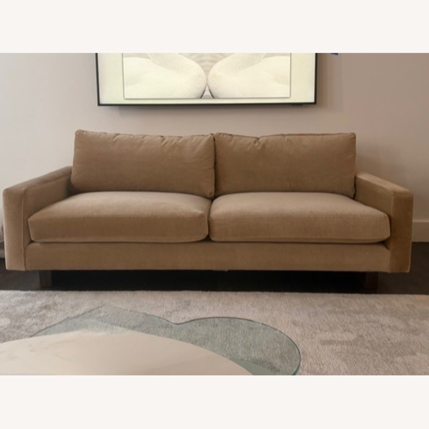 Room & Board Pierson Light Tan Velvet Sofa - image-2