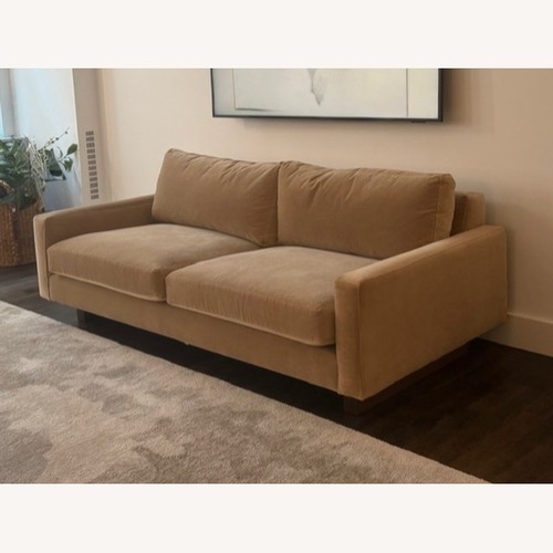 Used Room & Board Pierson Light Tan Velvet Sofa for sale on AptDeco