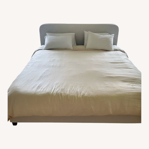 Used One Kings Lane Natural Fabric King Bed for sale on AptDeco