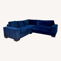 Four Hands Performance Blue Velvet Sofa