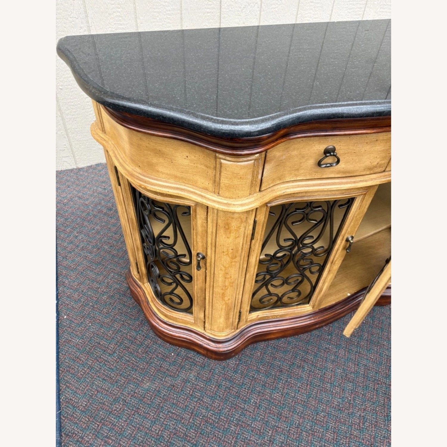 Cabinet with Granite Top and Wrought Iron Doors - image-4