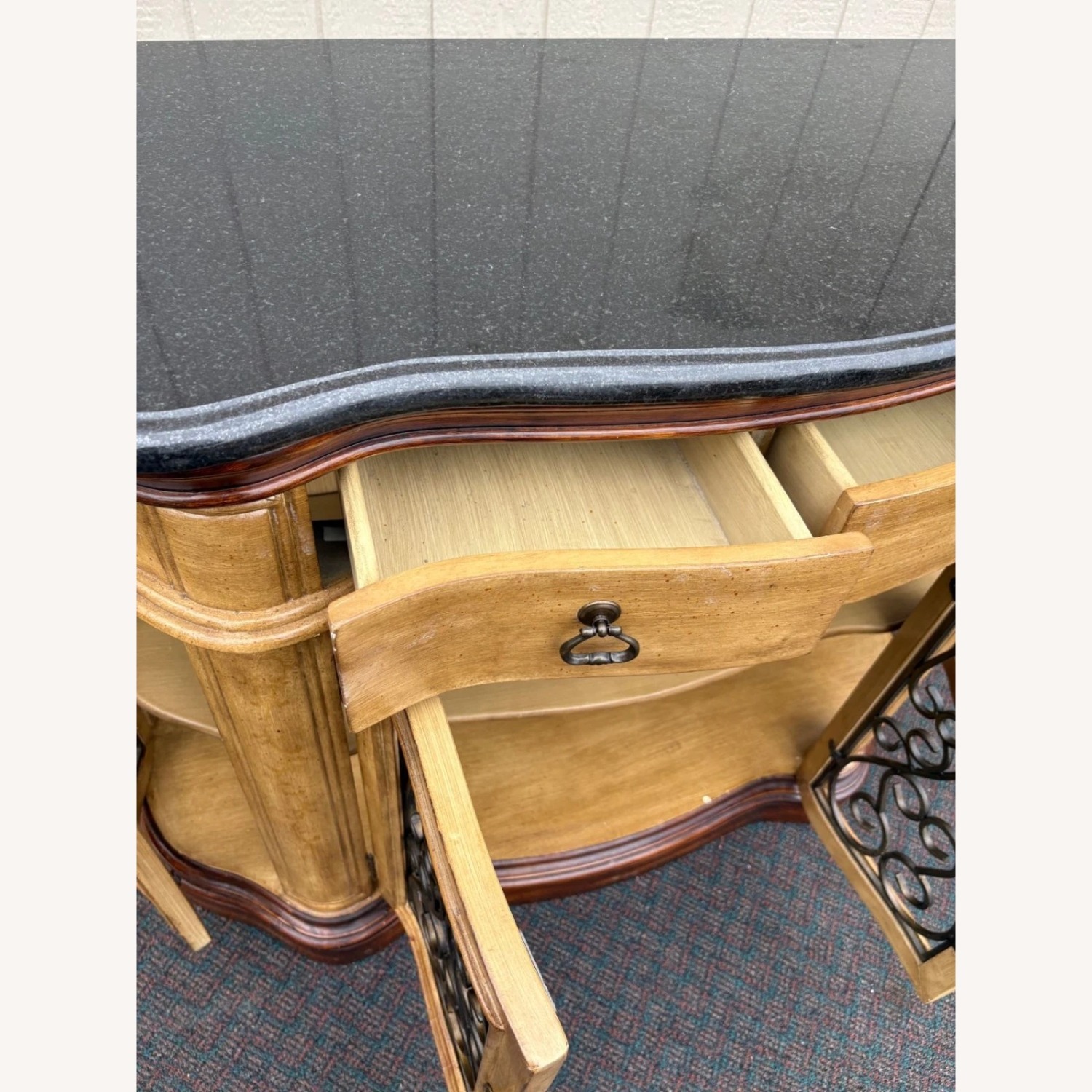 Cabinet with Granite Top and Wrought Iron Doors - image-10