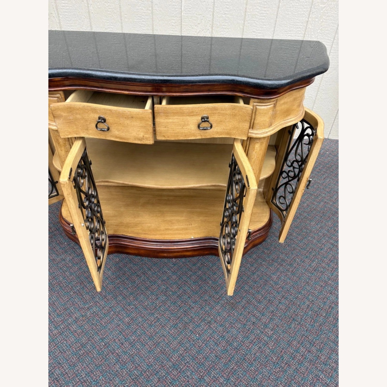 Cabinet with Granite Top and Wrought Iron Doors - image-7