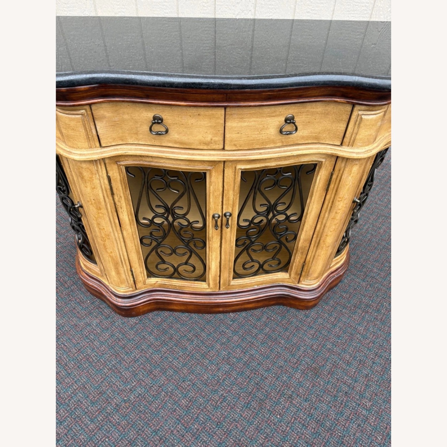 Cabinet with Granite Top and Wrought Iron Doors - image-8