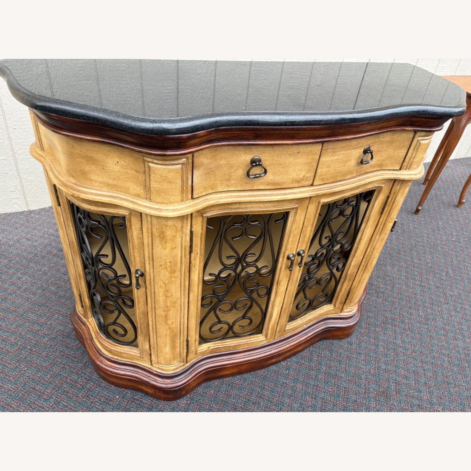 Cabinet with Granite Top and Wrought Iron Doors - image-2