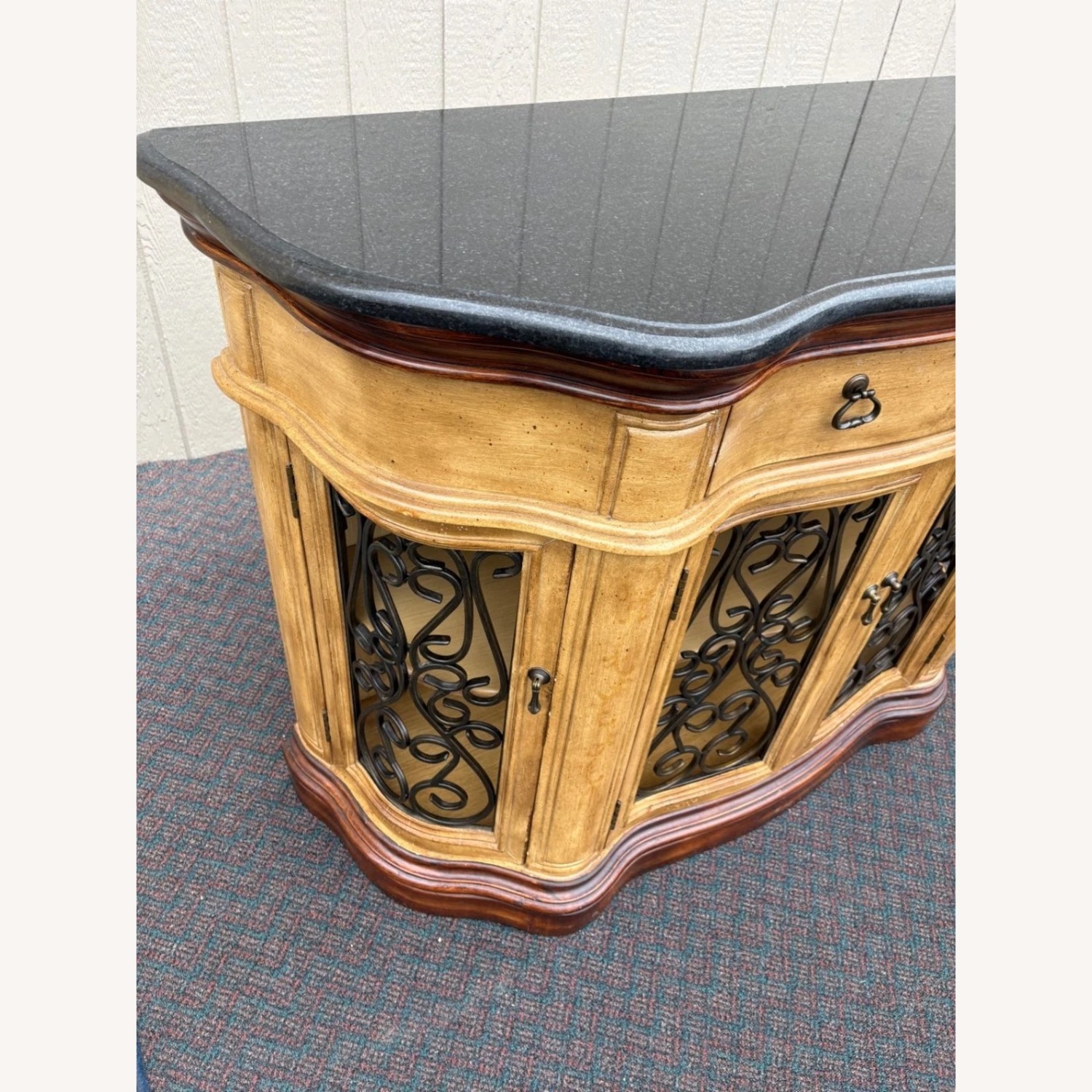 Cabinet with Granite Top and Wrought Iron Doors - image-3