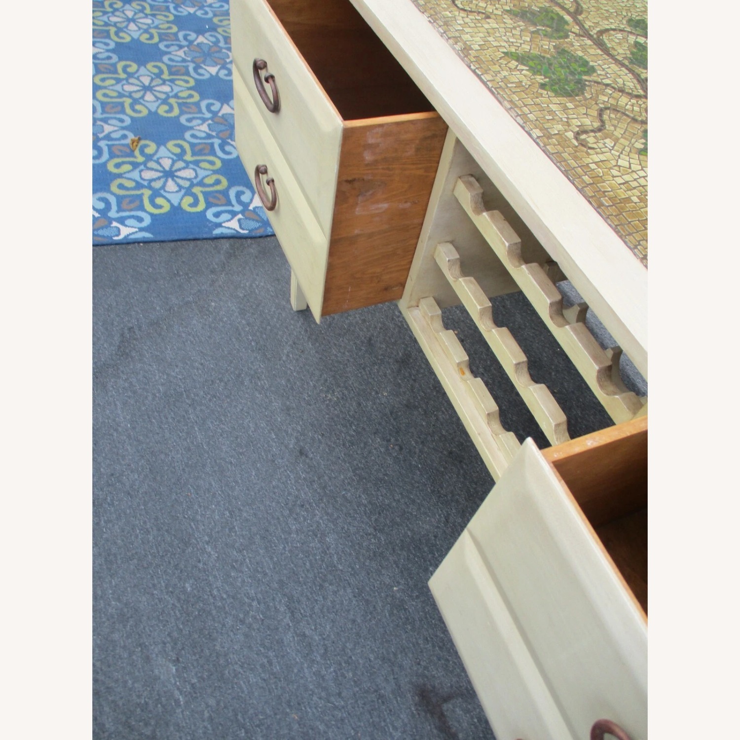 White Wood Sideboard with Wine Rack Factory Finish - image-6