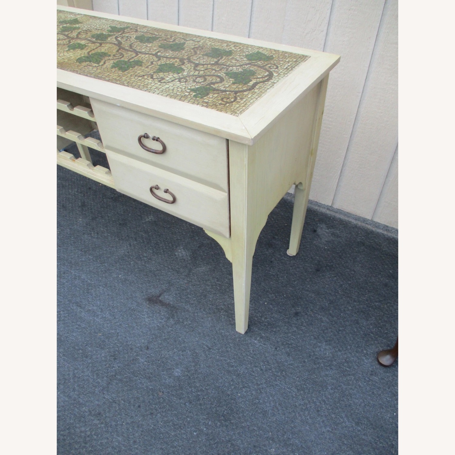 White Wood Sideboard with Wine Rack Factory Finish - image-8