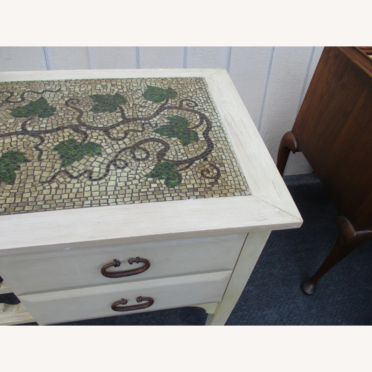 White Wood Sideboard with Wine Rack Factory Finish - image-7