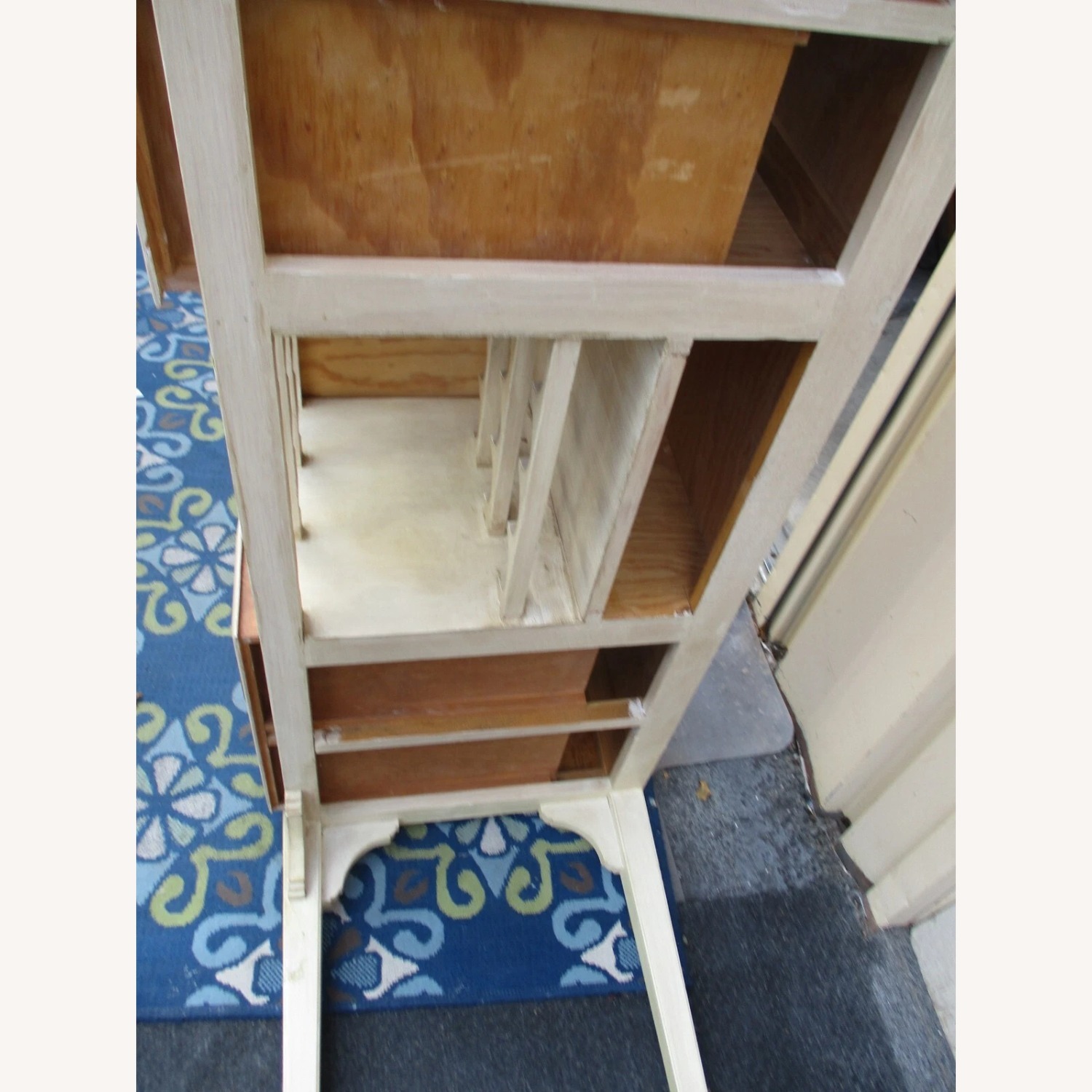 White Wood Sideboard with Wine Rack Factory Finish - image-11