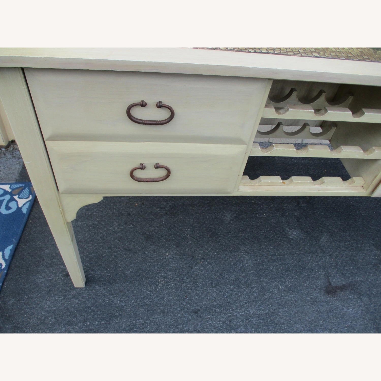White Wood Sideboard with Wine Rack Factory Finish - image-3