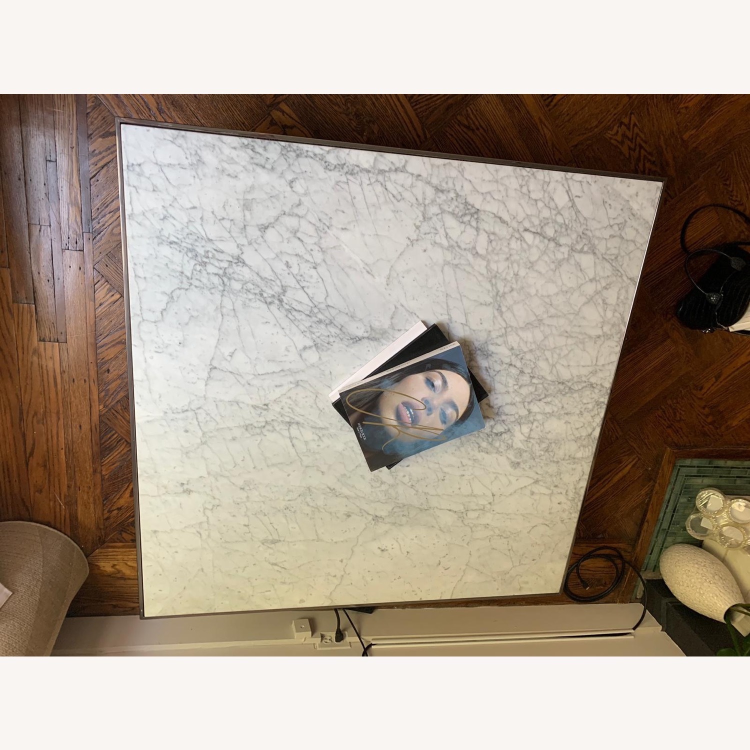 Icaro White Marble Square Coffee Table - image-7