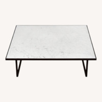Icaro White Marble Square Coffee Table