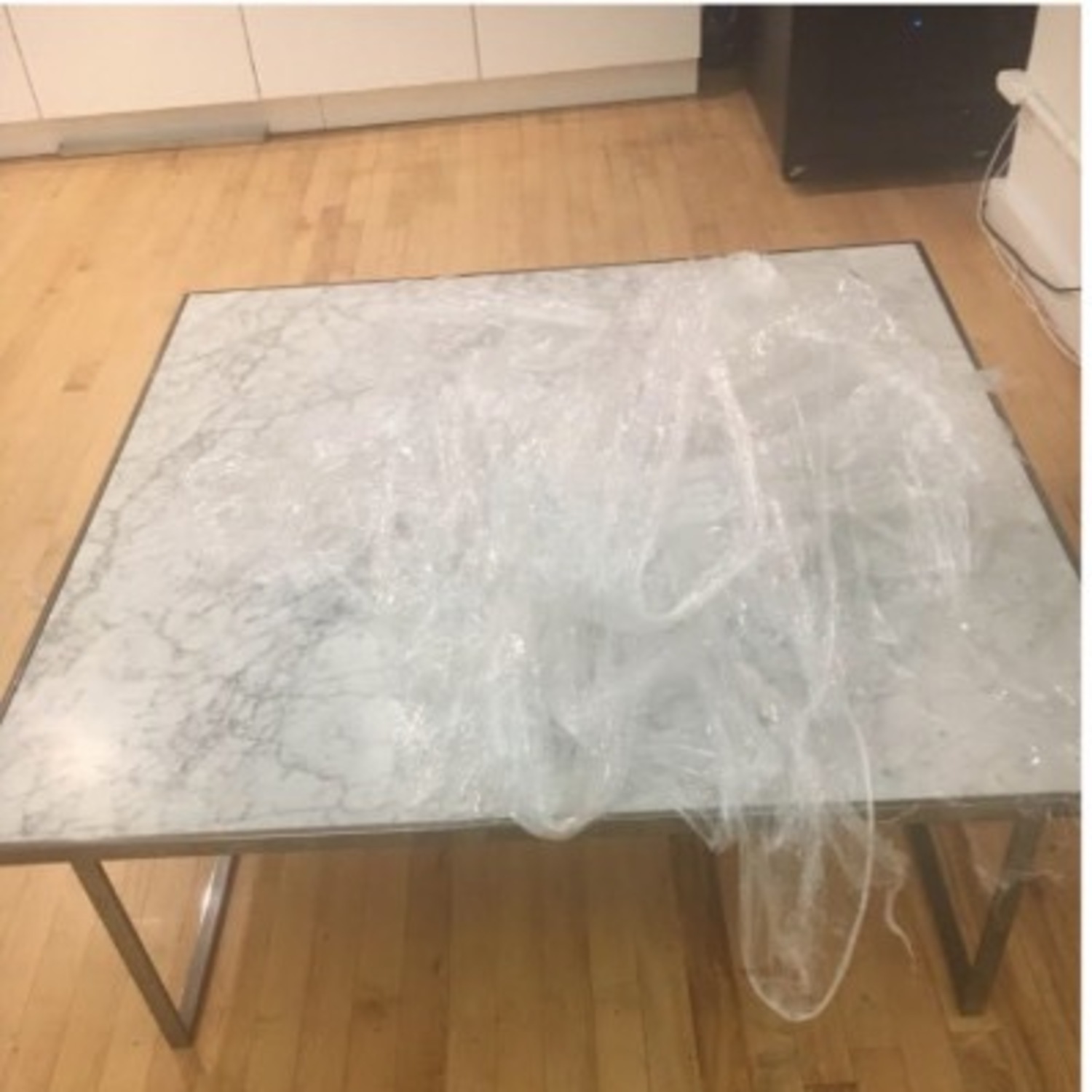 Icaro White Marble Square Coffee Table - image-3