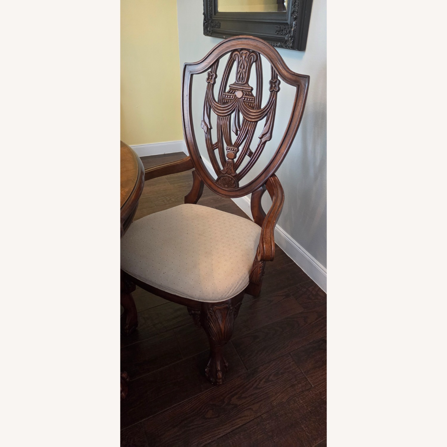 Vintage Wood Dining Set W 2 Extensions. Sits 6-12  - image-4