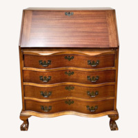 Antique Dark Brown Wood Chest