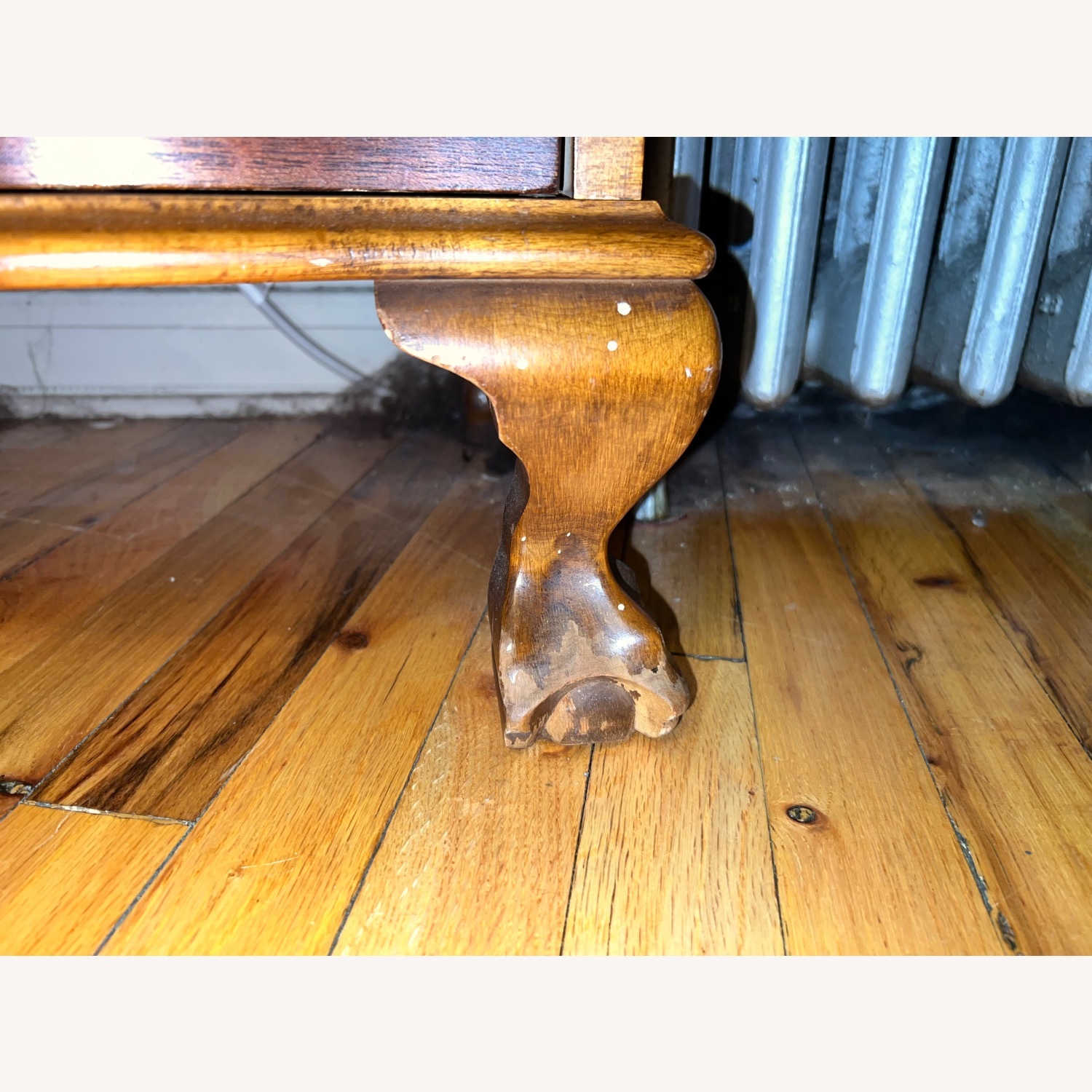 Antique Dark Brown Wood Chest - image-11