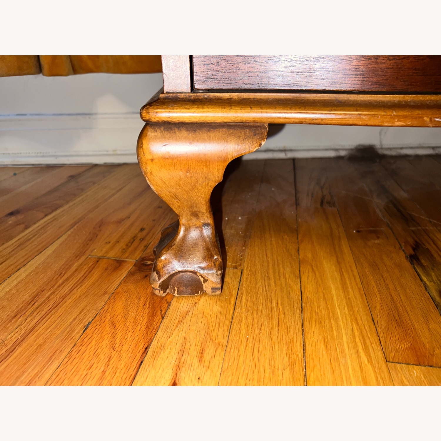 Antique Dark Brown Wood Chest - image-12