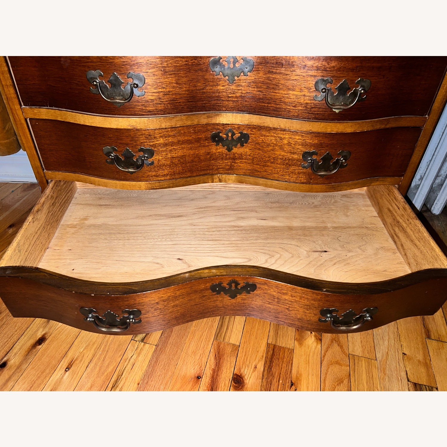 Antique Dark Brown Wood Chest - image-10