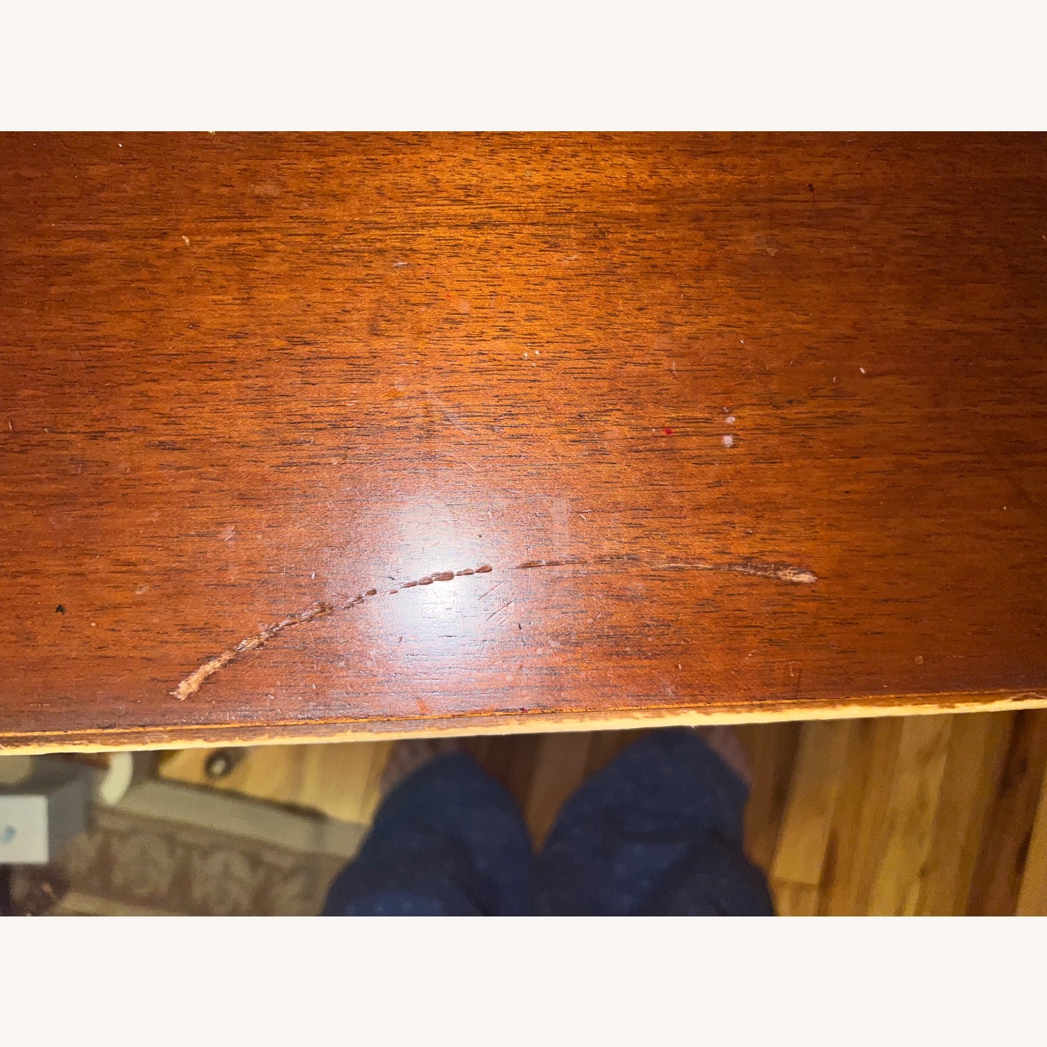 Antique Dark Brown Wood Chest - image-9