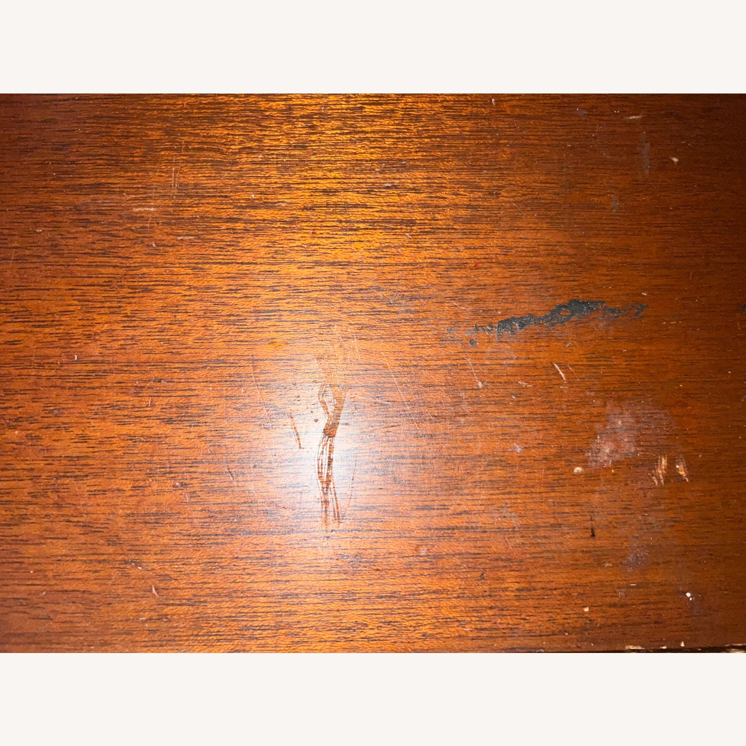 Antique Dark Brown Wood Chest - image-8