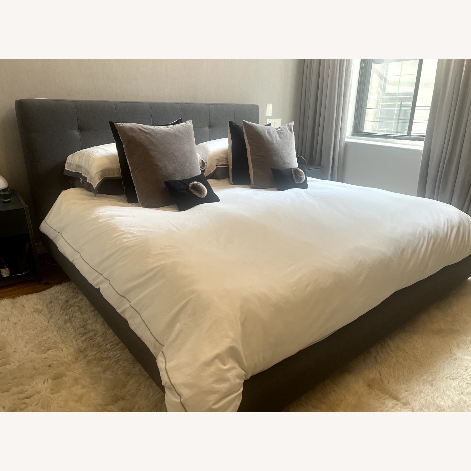 Crate & Barrel Tate 45" Upholstered King Bed - image-2