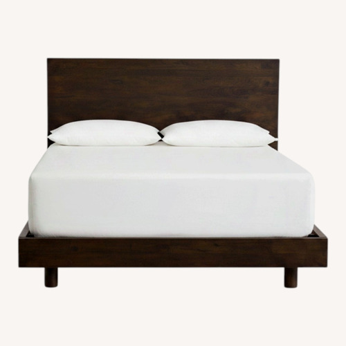 Used Pottery Barn Cayman Dark Brown Wood King Bed for sale on AptDeco