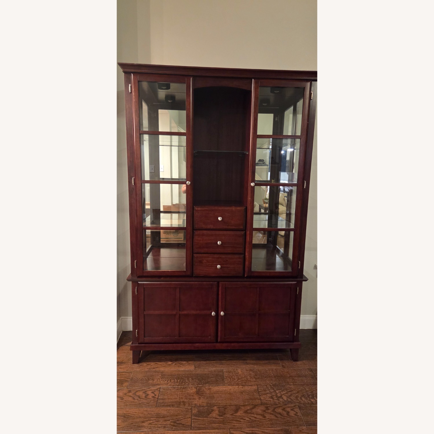 Dark Brown Wood Curio Cabinet  - image-1