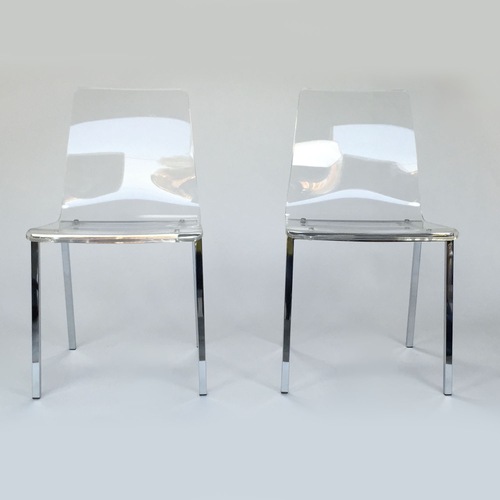 Used CB2 Vapor Acrylic Chairs for sale on AptDeco
