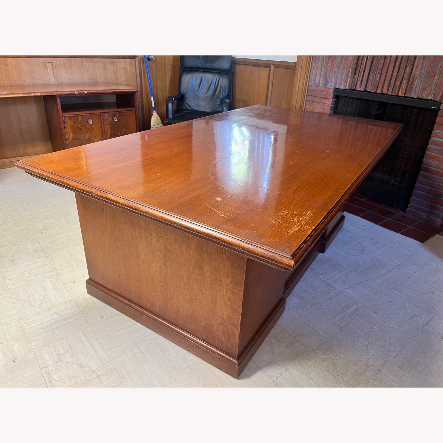 Vintage/Antique Brown Wood Desk - image-3