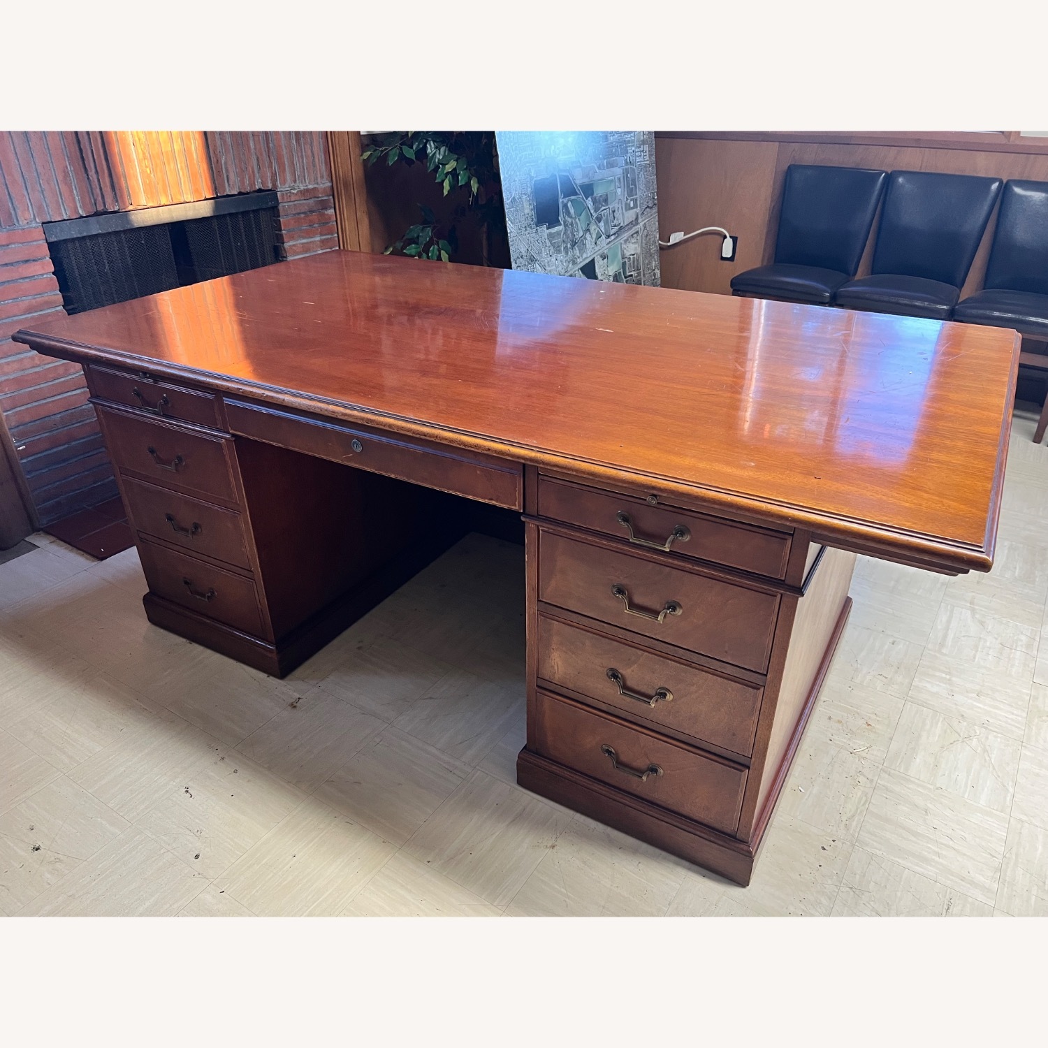 Vintage/Antique Brown Wood Desk - image-5